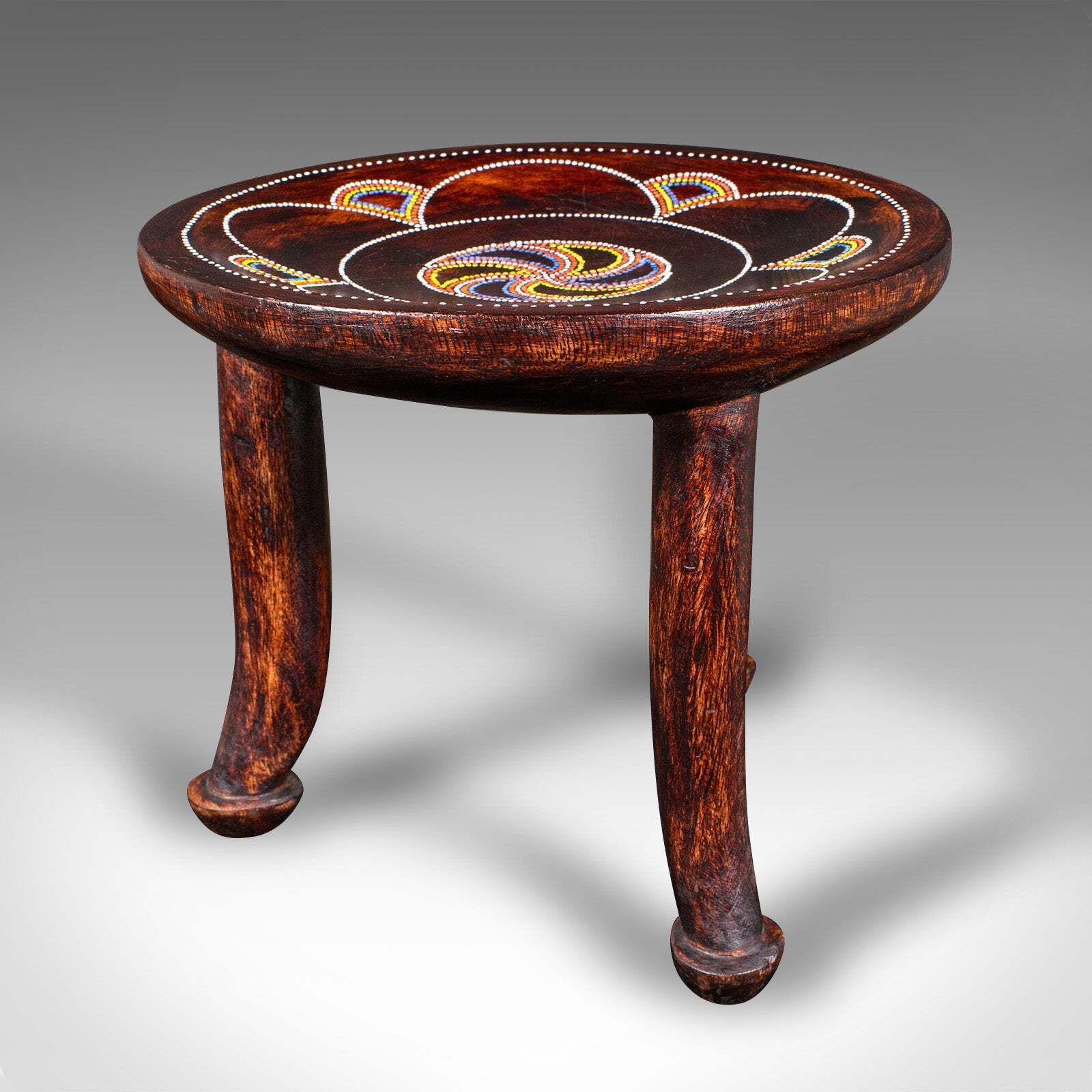 Small Antique Tribal Side Table, African, Fruitwood, Lamp, Stool, Late Victorian photo 811.0