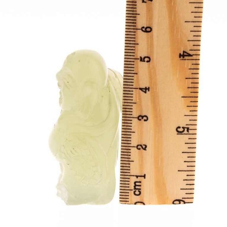 Antique Chinese Hand Carved Jade Sculpture Of Buddha 19th Century photo for sale