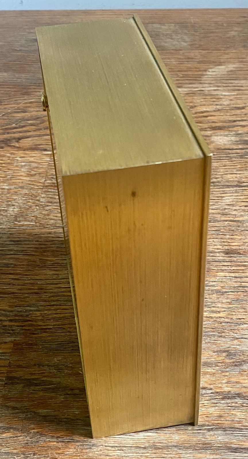 photo for sale Jaeger Lecoultre 5051 Jlc Jaeger Art Deco Swiss Large Mantel Table Clock Gold Gilt Brass Reverso Polaris Master Control Jaeger Le Coultre Lic Ato 1970
