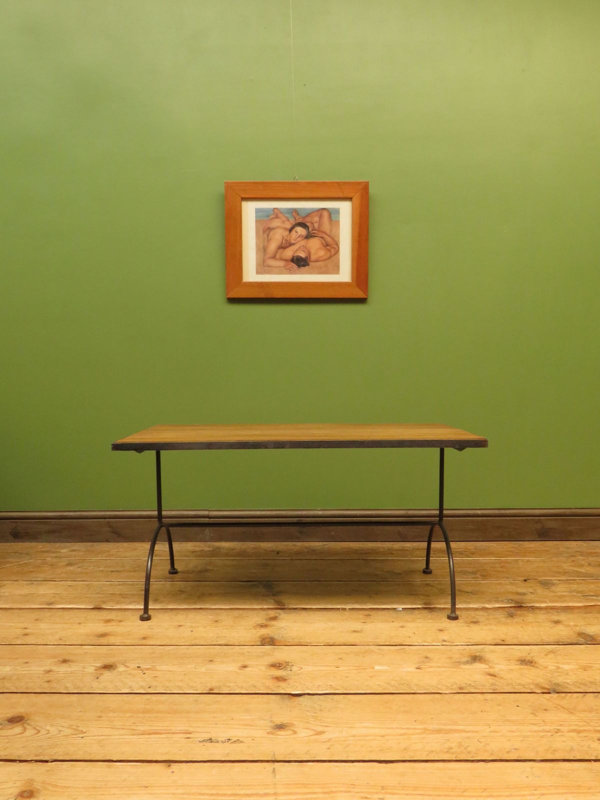 Mid Century Modern Iron Based Coffee Table photo for sale