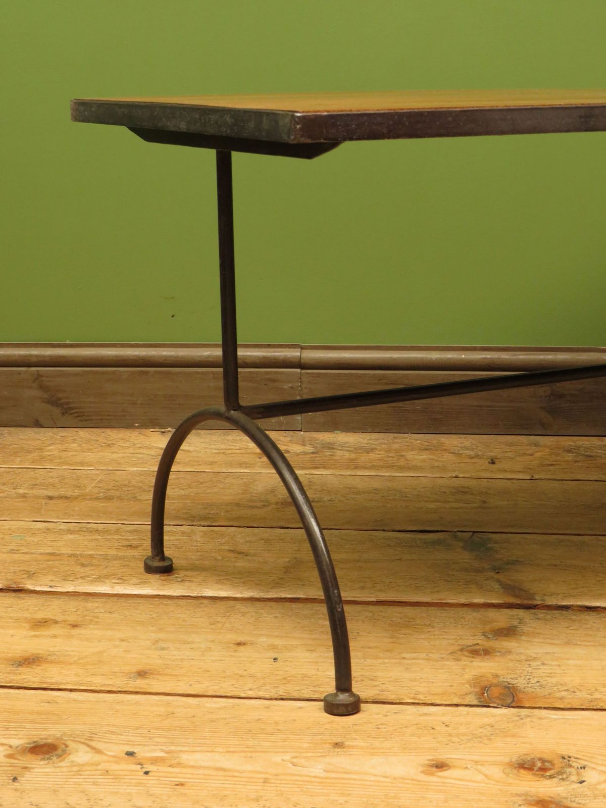 Mid Century Modern Iron Based Coffee Table photo vintage