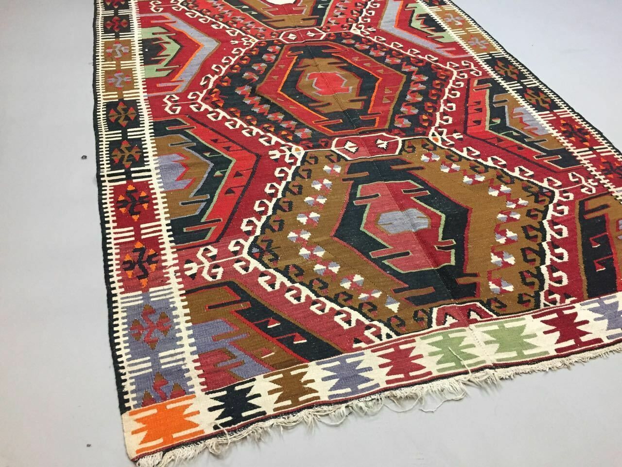 Vintage Turkish Kilim Kelim Rug 315x157cm Shabby Chic Wool,Moroccan Boho Large photo Textiles