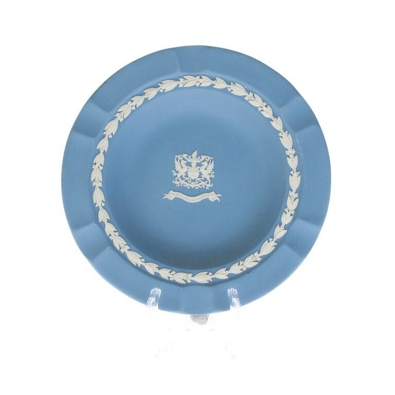 Wedgwood Blue Jasperware Ceramic Porcelain City Of London Crested Bas Relief Plate