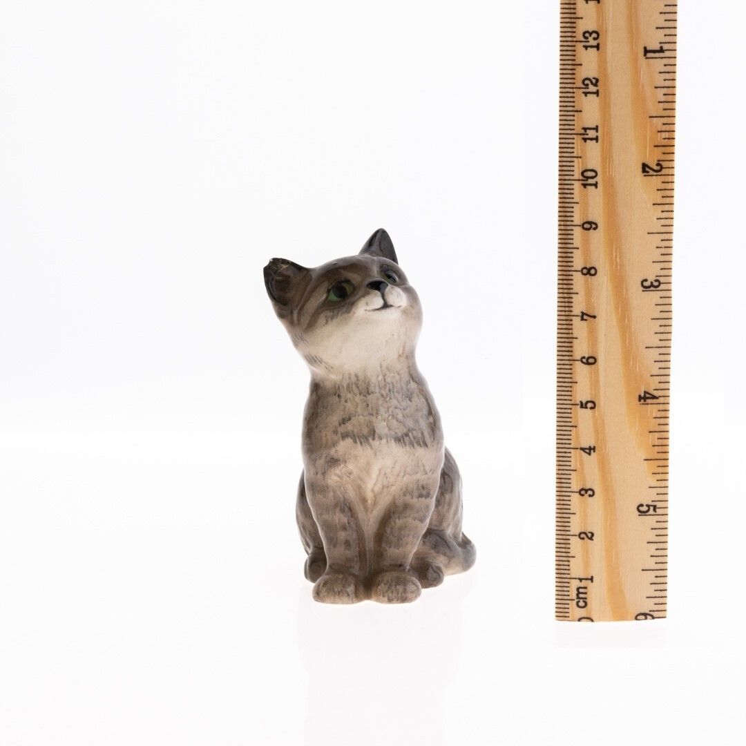 Mid Century Beswick Hand Painted Porcelain Ceramic Pottery Seated Tabby Cat Figure photo for sale