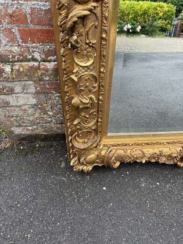 A Spectacular Large Antique English 19th Century Gilt Ornate Framed Mirror. photo Home Decor