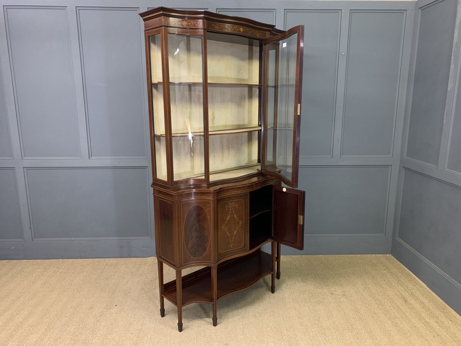 Maple & Co. Inlaid Mahogany Display Cabinet photo for sale