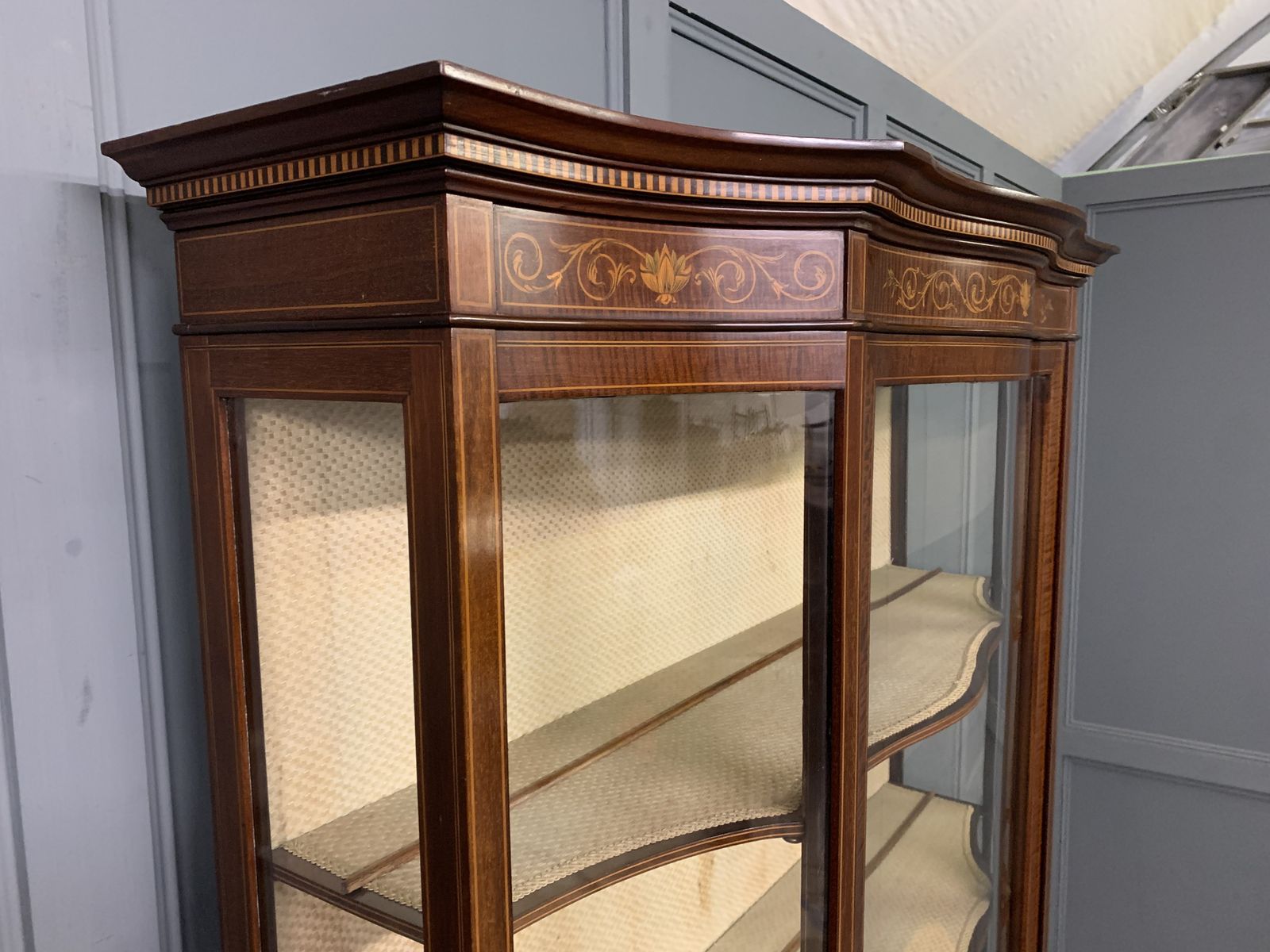 Maple & Co. Inlaid Mahogany Display Cabinet photo vinterior