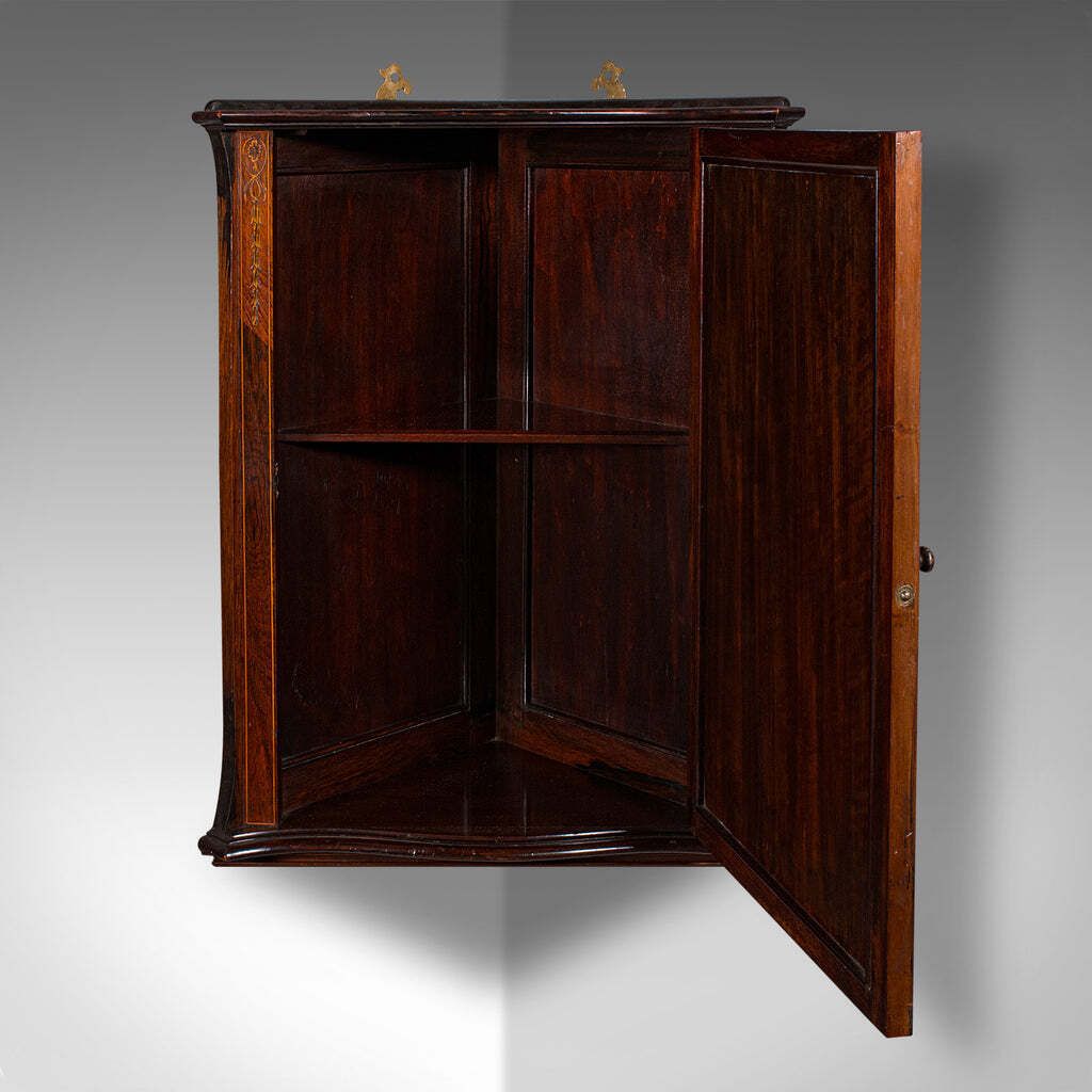 Small Antique Corner Cabinet, English, Georgian Revival, Cupboard, Edwardian photo Furniture