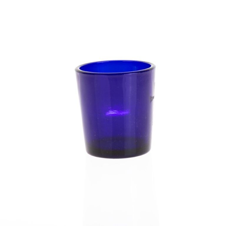 Antique Victorian Cobalt Blue Glass Christening Cup With Etched Cross 19th Century photo furniture