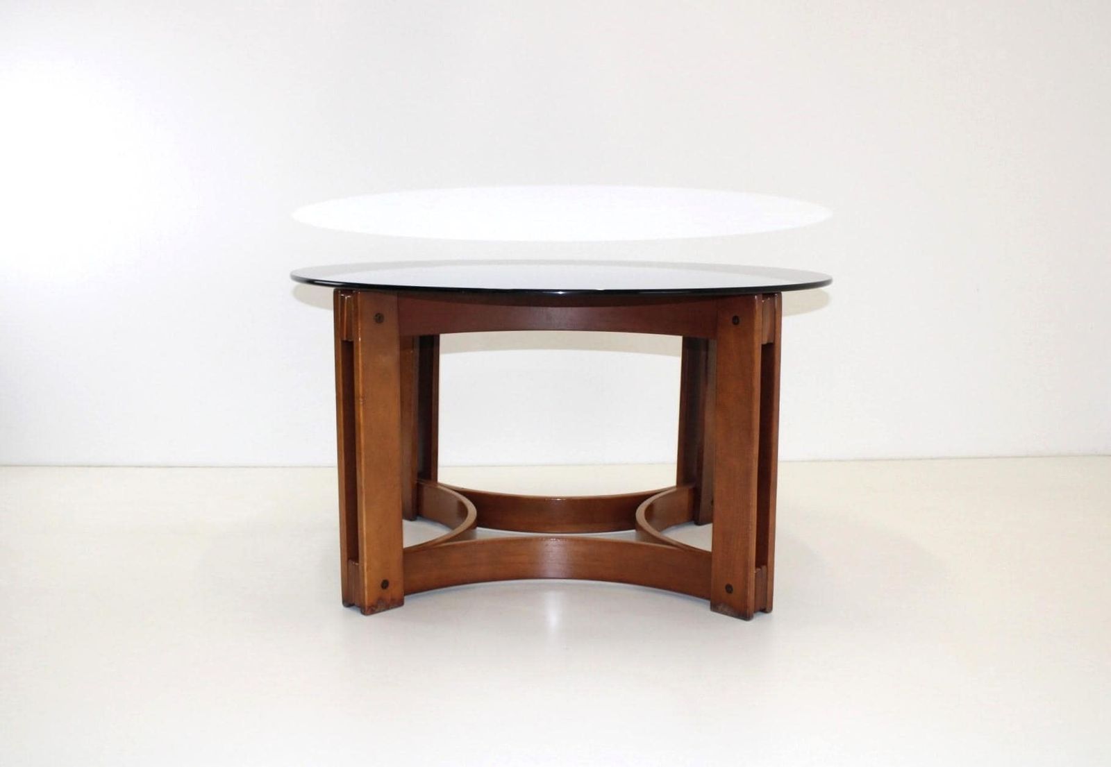 Wooden Coffee Table From Meblo / Meblo Disco Table / Yugoslavia 70s / Vintage Round Coffee Table / Living Room Table / Rare Model photo furniture