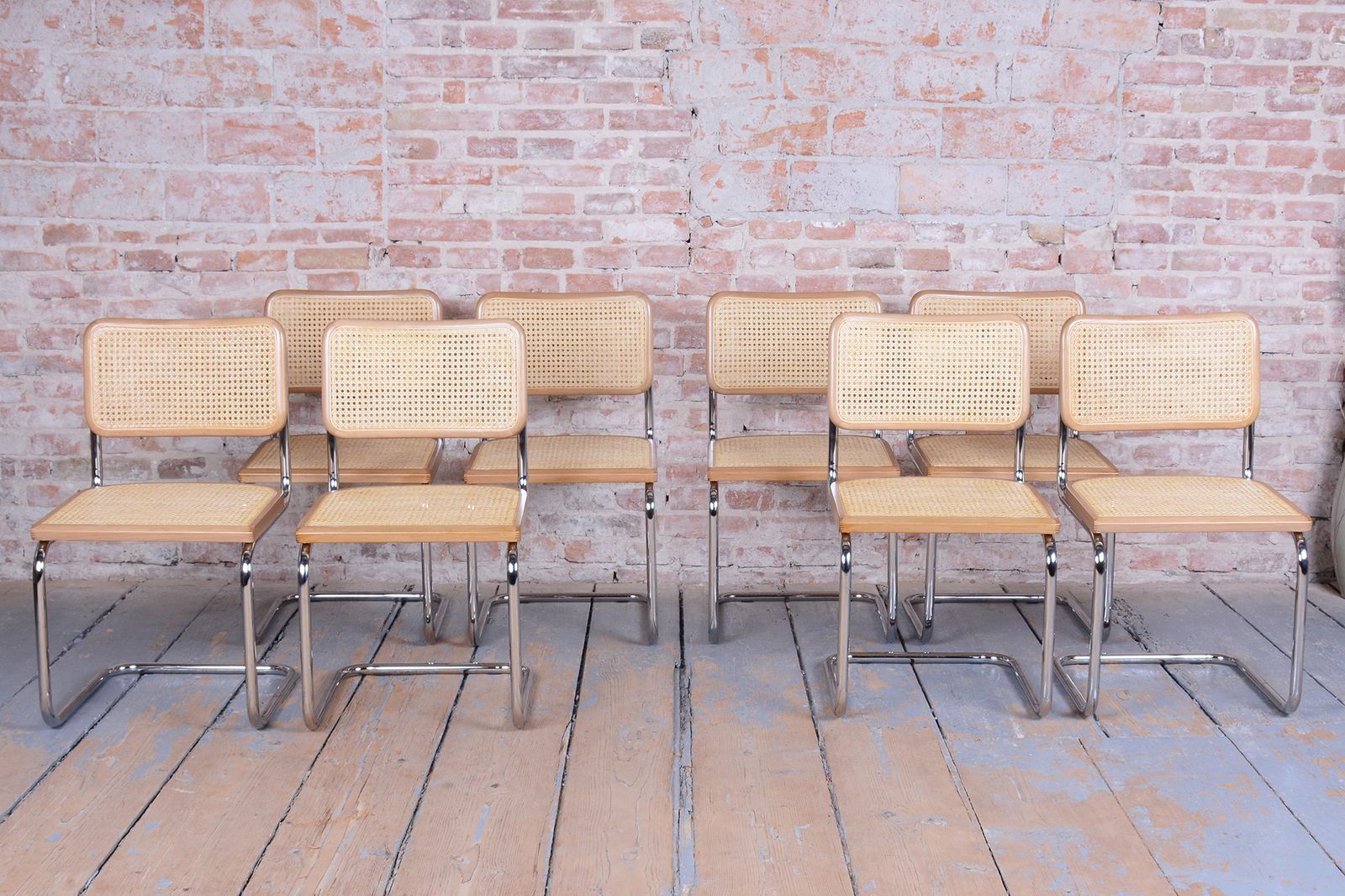 photo furniture Set Of Four Restored Bauhaus Cesca Chairs, By M. Breuer, Chrome, Italy, 1980s