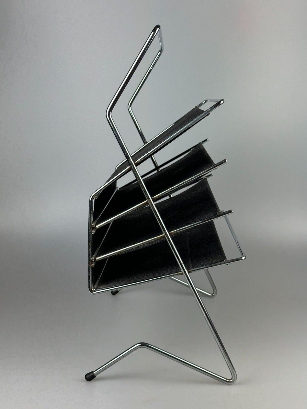 60s 70s Newspaper Holder Magazine Rack Metal Plastic Space Age photo vinterior