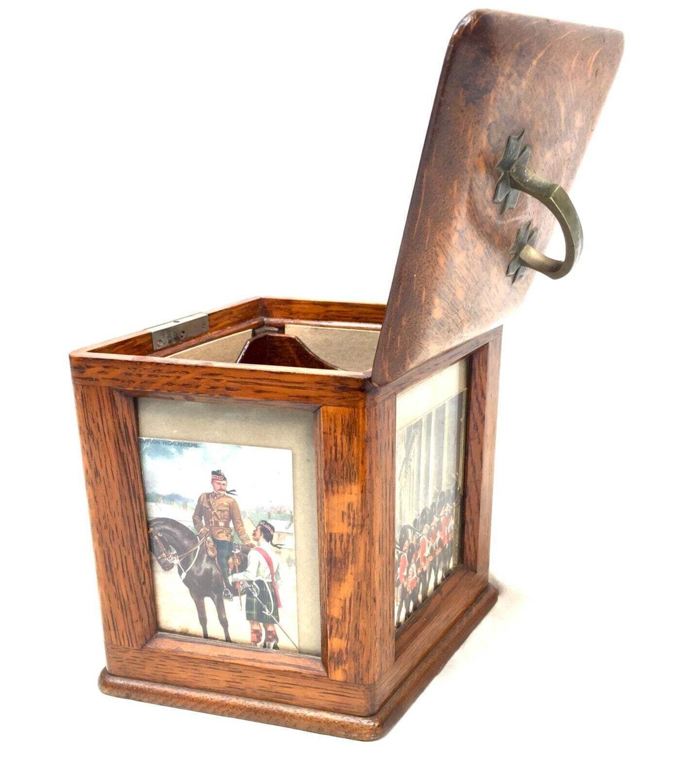 Antique Advertising Cigar Salesman Wooden Oak Travel Box / Display Case C.1893 photo vintage