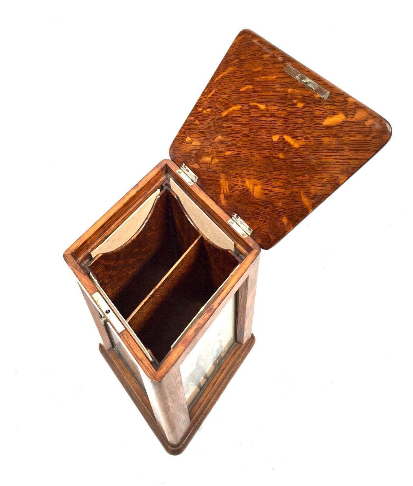 photo furniture Antique Advertising Cigar Salesman Wooden Oak Travel Box / Display Case C.1893