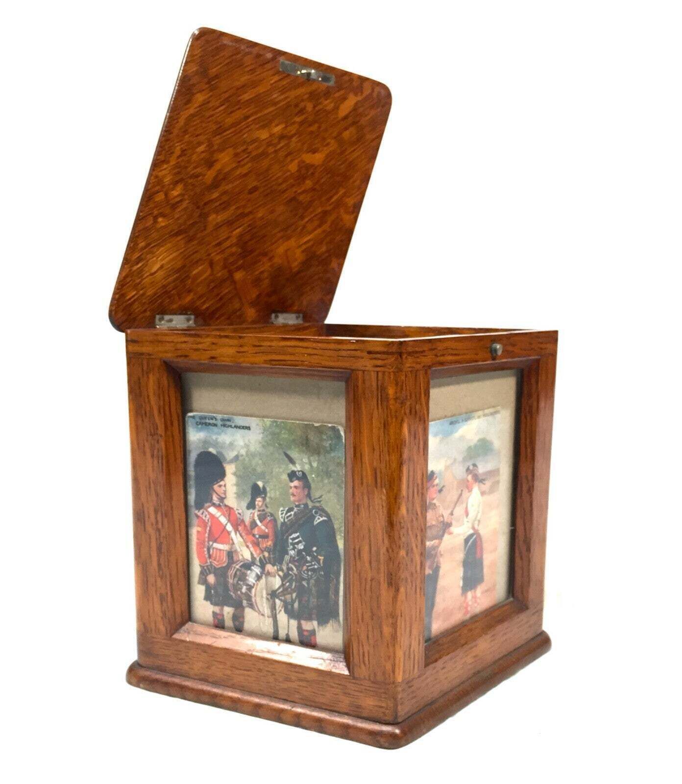 Home Decor Antique Advertising Cigar Salesman Wooden Oak Travel Box / Display Case C.1893 photo