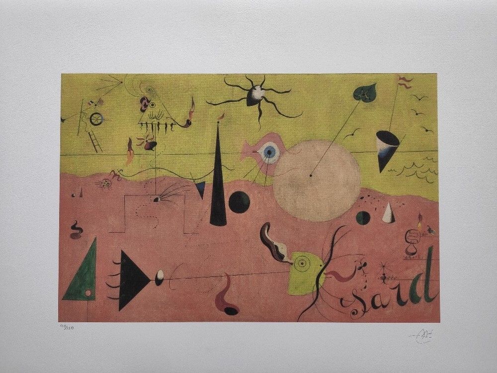 Joan Miró Signed The Hunter (Catalan Landscape), 1924 Certificate photo furniture