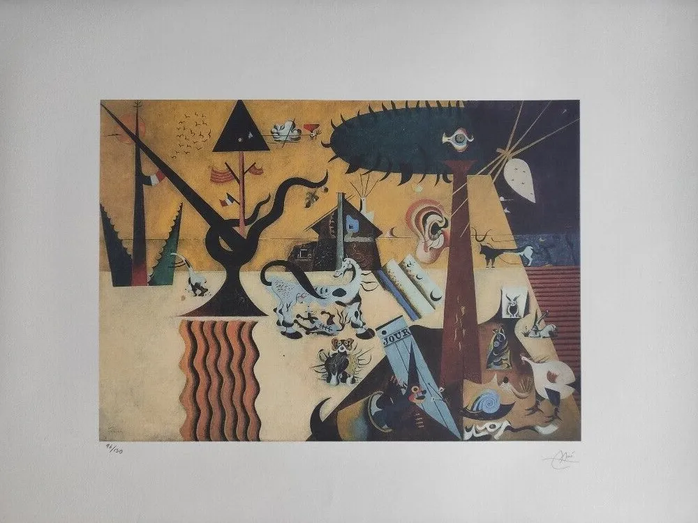 Joan Miró Signed The Tilled Field, 1924 Certificate photo furniture
