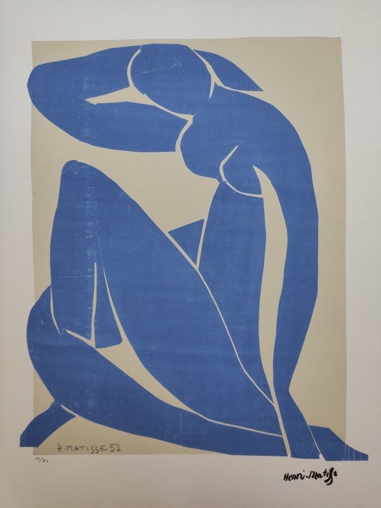 Henri Matisse Signed Blue Nude Certificate Spadem Paris