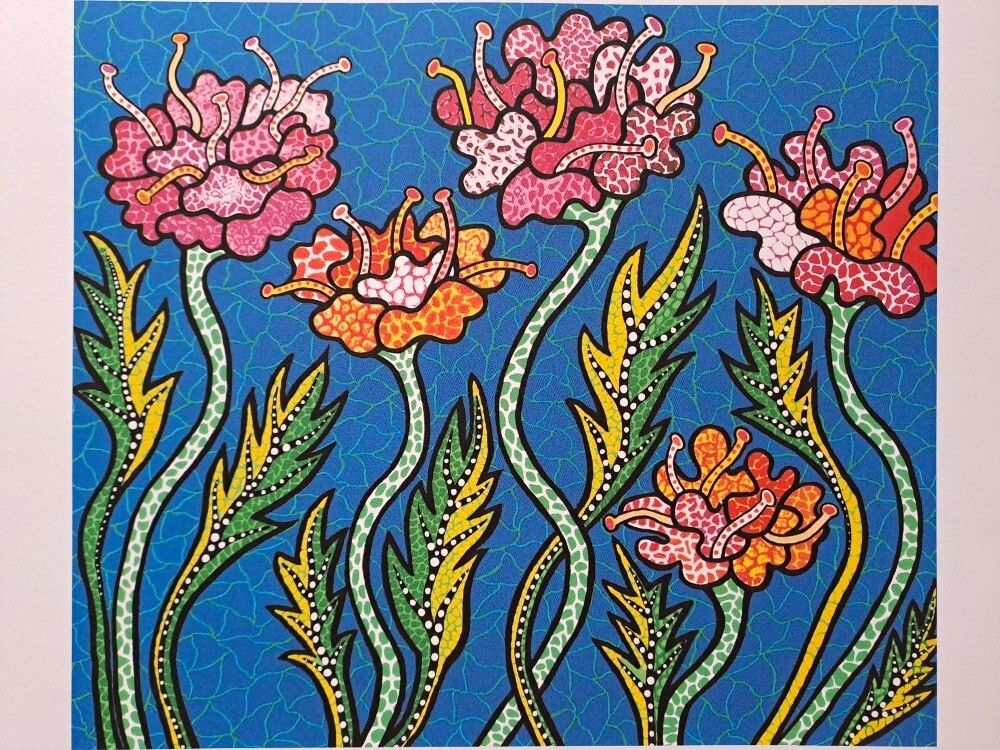 Yayoi Kusama Signed Flowers Certificate photo furniture