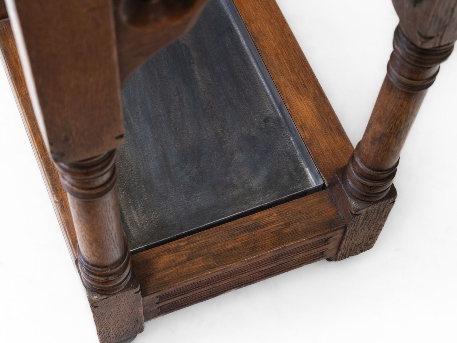Impressive Victorian Gothic Revival Country House Oak Umbrella Stick Stand photo vintage