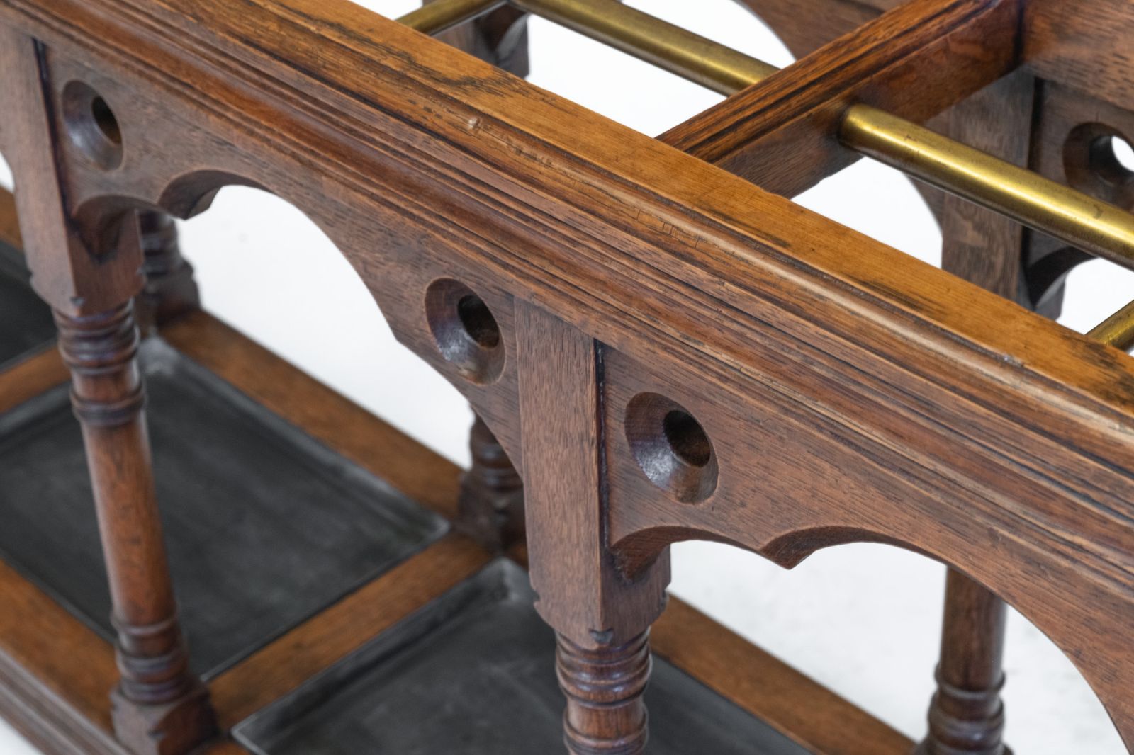 photo furniture Impressive Victorian Gothic Revival Country House Oak Umbrella Stick Stand