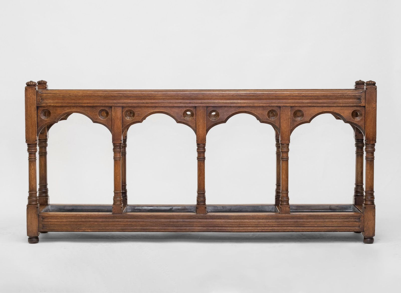 Impressive Victorian Gothic Revival Country House Oak Umbrella Stick Stand photo for sale