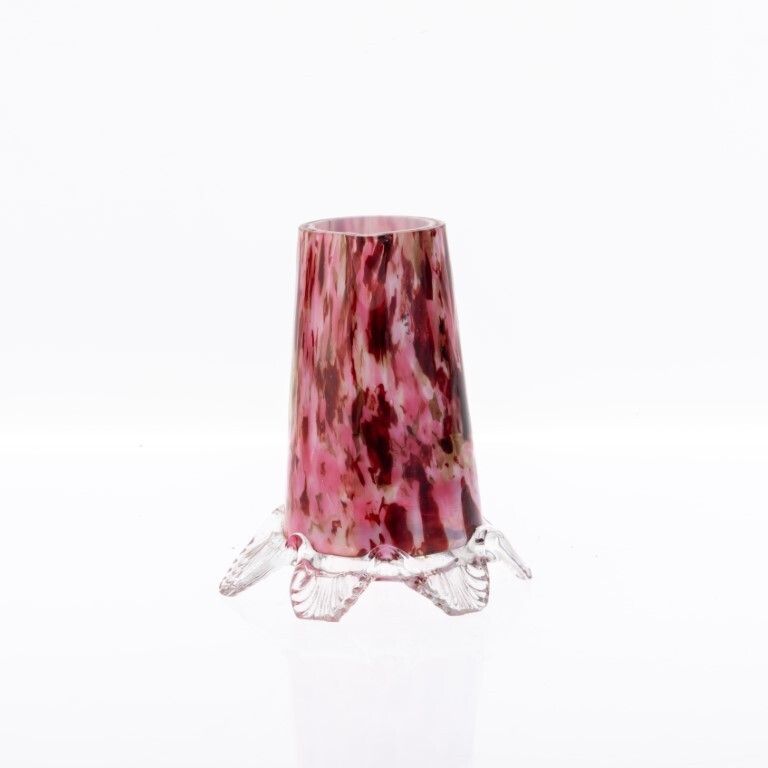 Antique Art Nouveau Bohemian Franz Welz Mottled Pink Hand Blown Glass Creamer Jug photo Home Decor