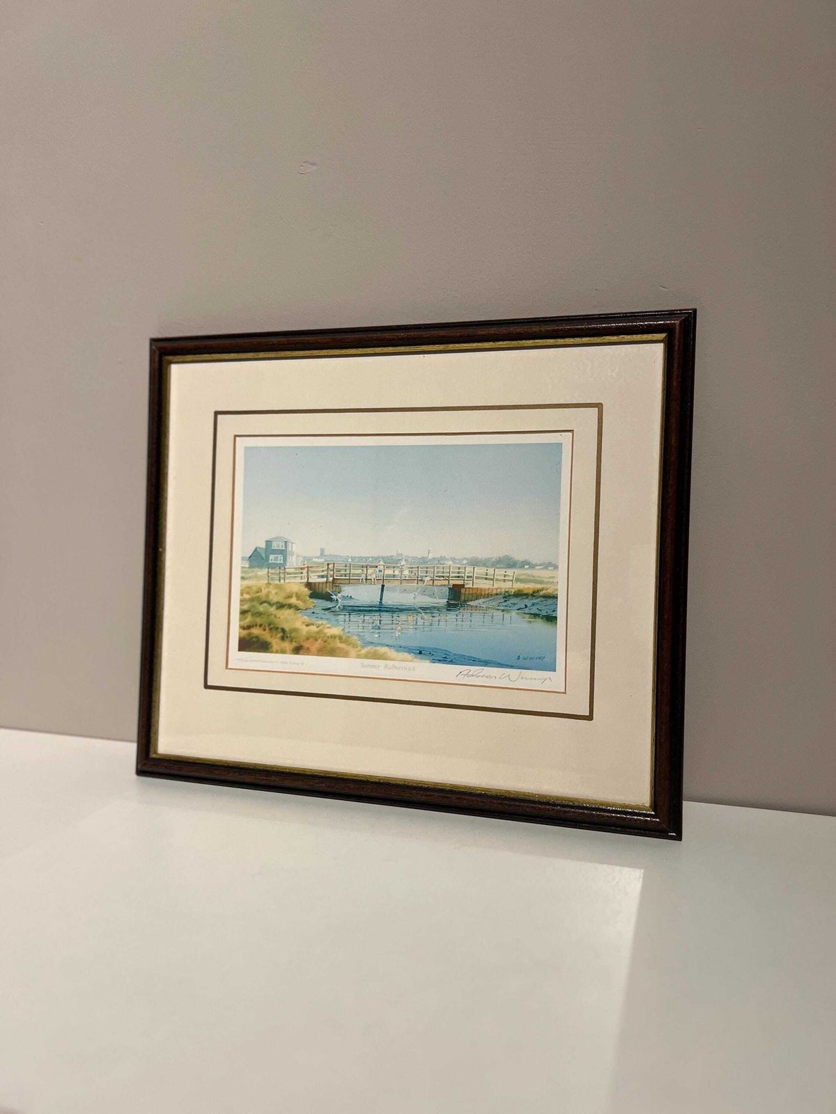 photo for sale Signed Print “Summer Walberswick” By Adrian Wincup – Coastal Watercolour Scene