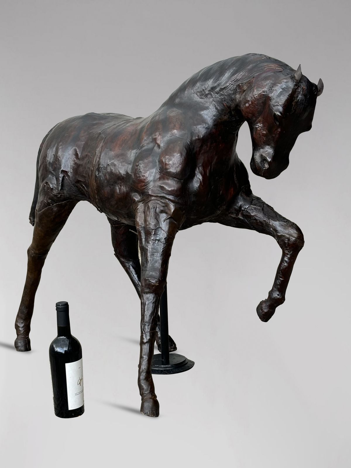 Large Leather Model Of A Horse Stamped By Liberty & Co London, C.1930 photo furniture