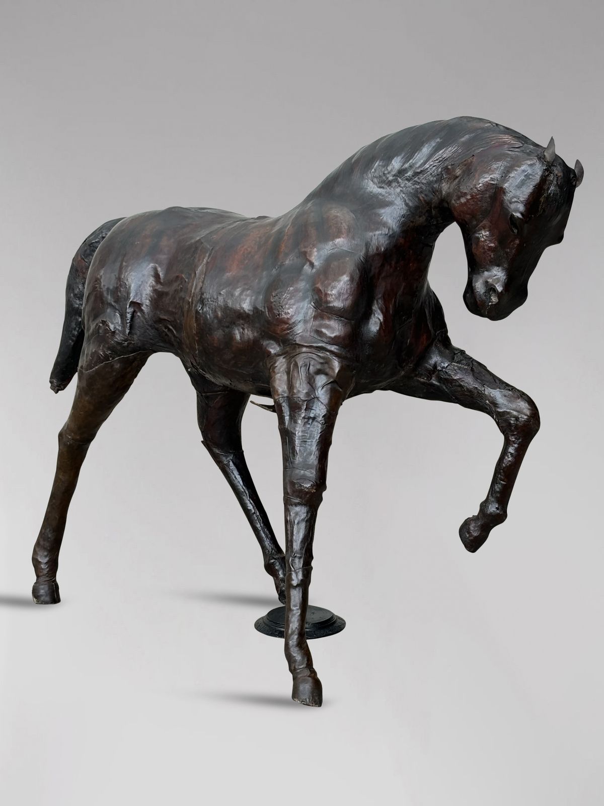 Large Leather Model Of A Horse Stamped By Liberty & Co London, C.1930 photo 4600.0
