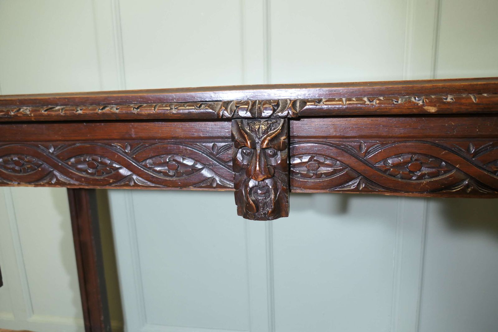 Gothic Carved Country Oak Hall Table photo vinterior