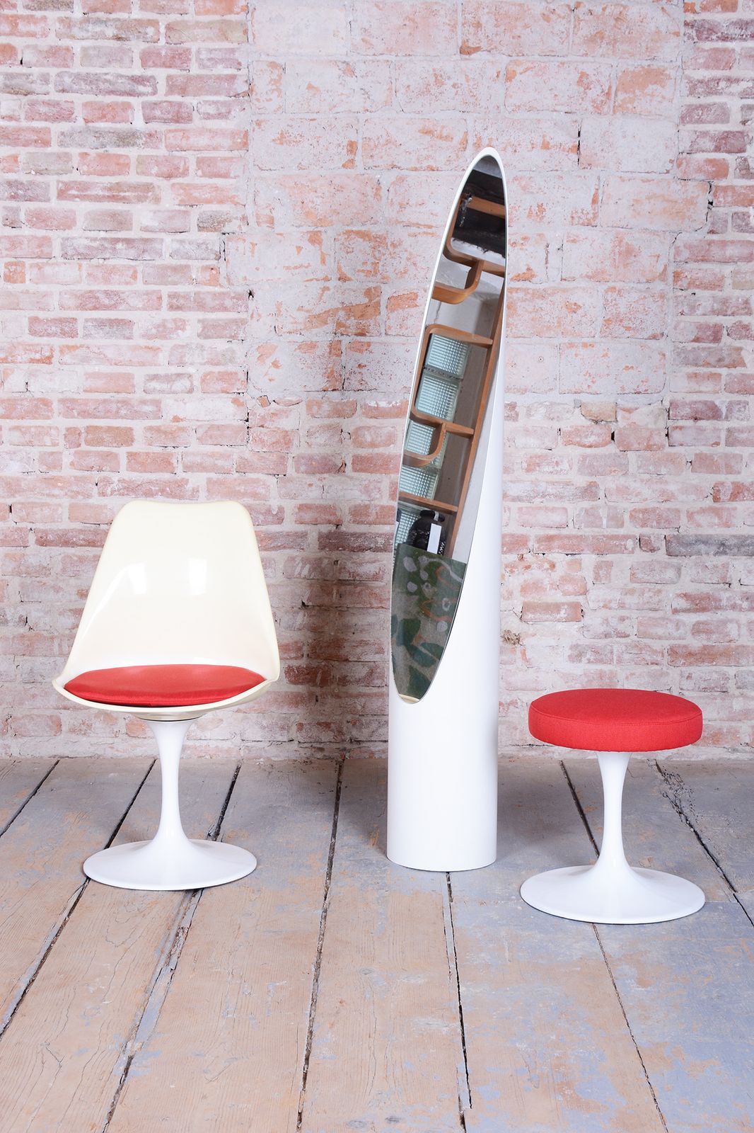 Original Mid Century Floor Mirror, By Roger Lecal, Plastic, France, 1970s photo for sale