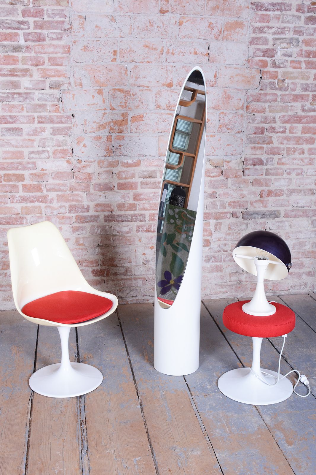 Original Mid Century Floor Mirror, By Roger Lecal, Plastic, France, 1970s photo buy