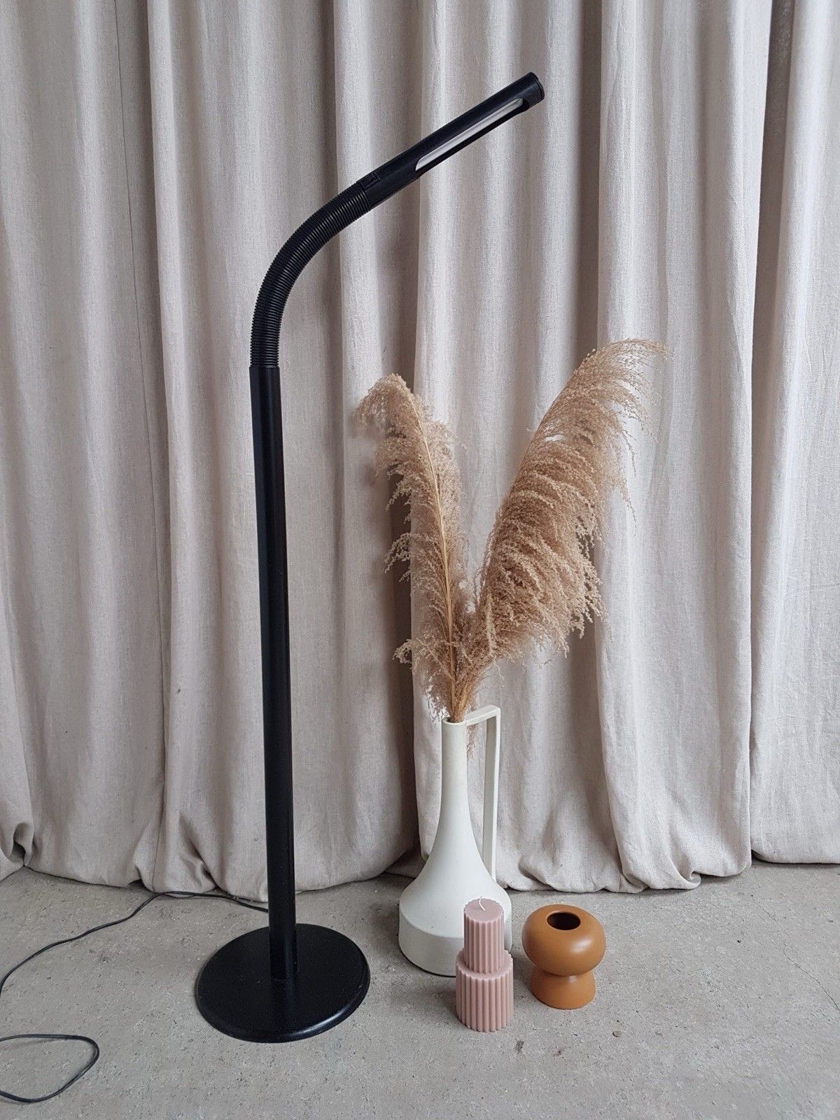 Vtg Late Mid Century Floor Danish Bendy Cobra Floor Lamp By A/S Lyfa R877 photo furniture
