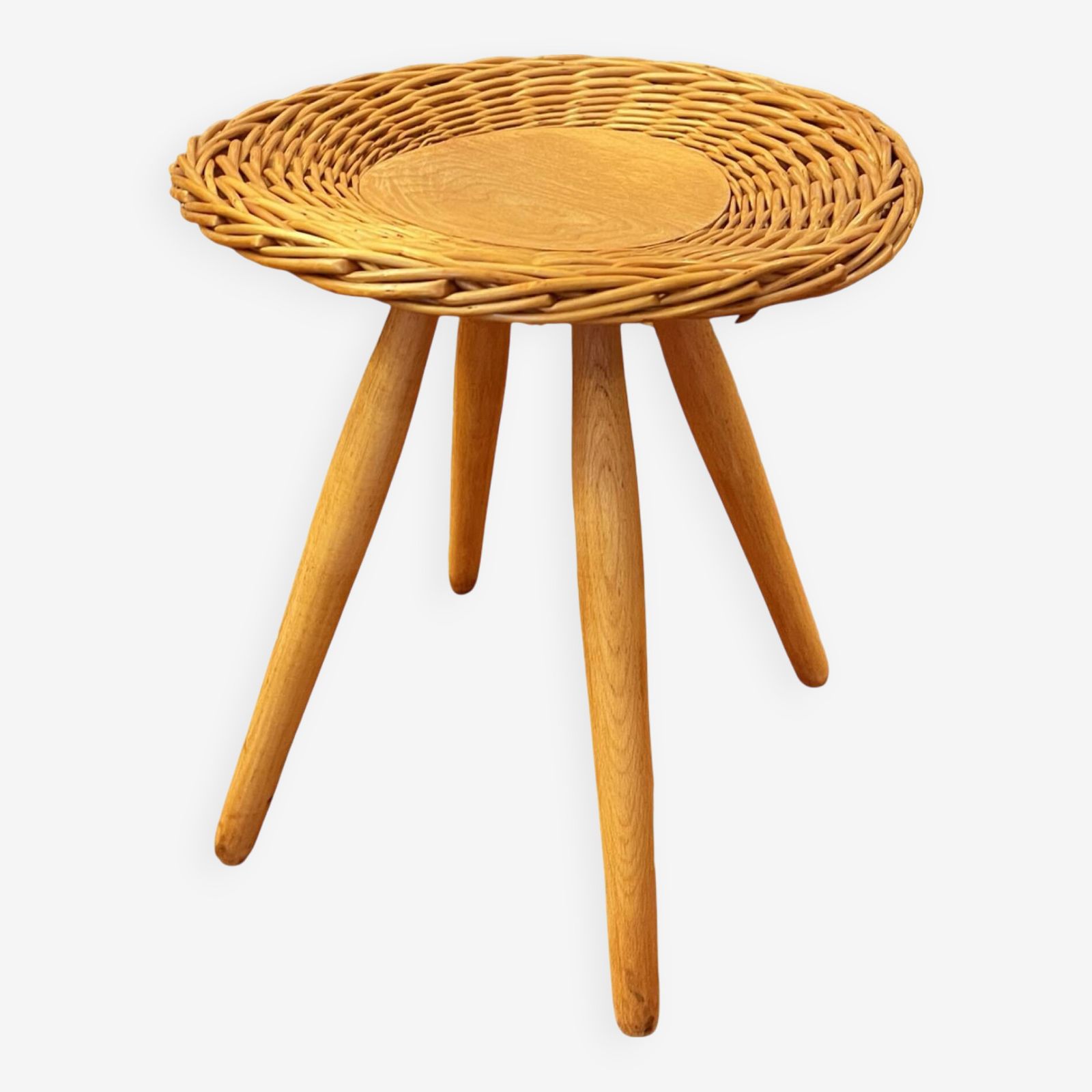 Rattan Stool Designed By J. Kalous, úluv, Czechoslovakia, 1960s