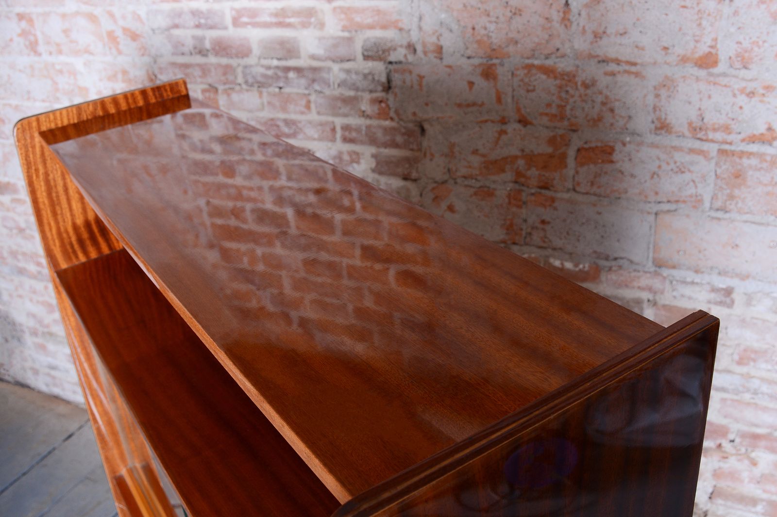Original Mid Century Display Cabinet, By Nový Domov, Mahogany, Czech, 1950s photo 700.0