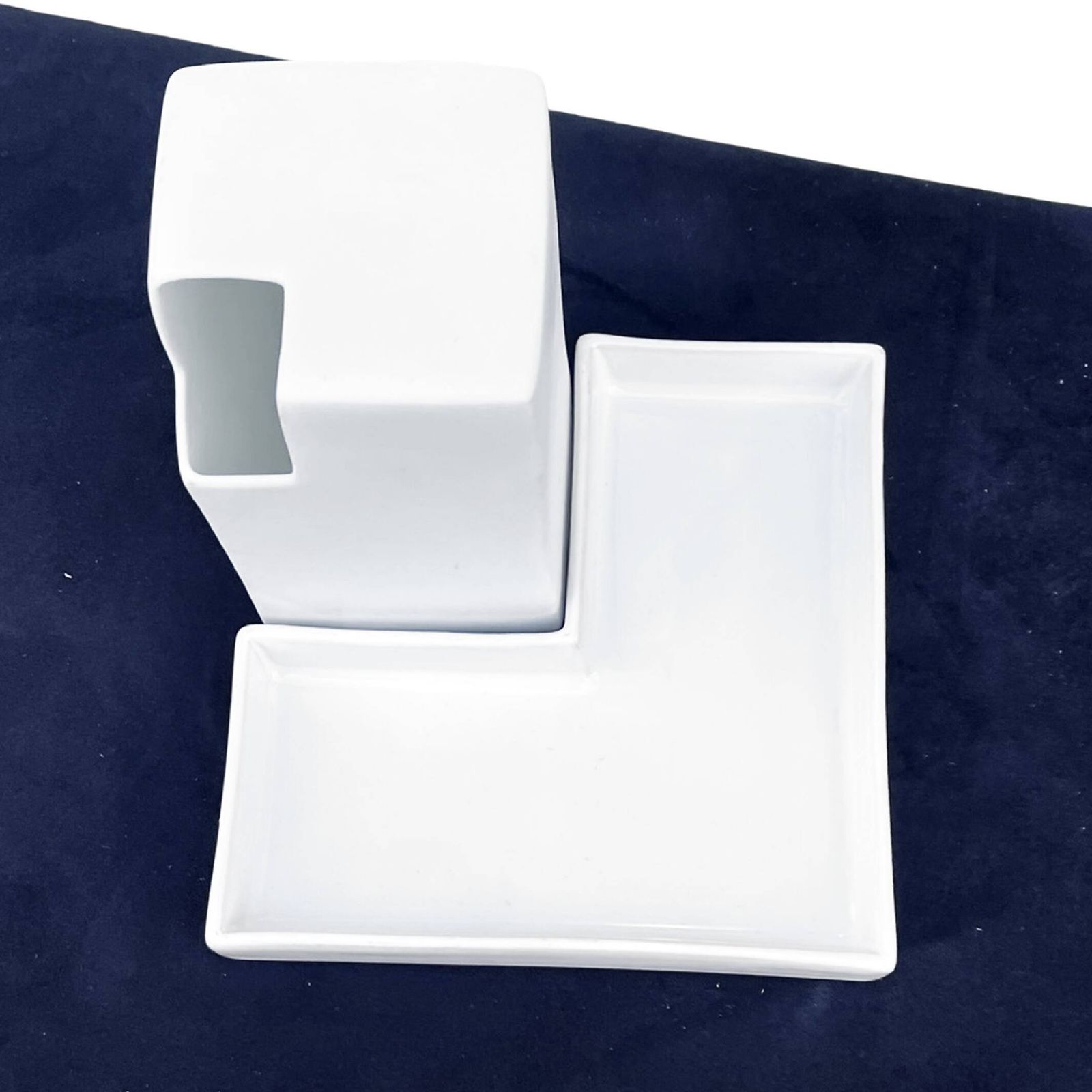 Minimalist White Vase + Stand Asa, Germany, 1980s. photo 51.0