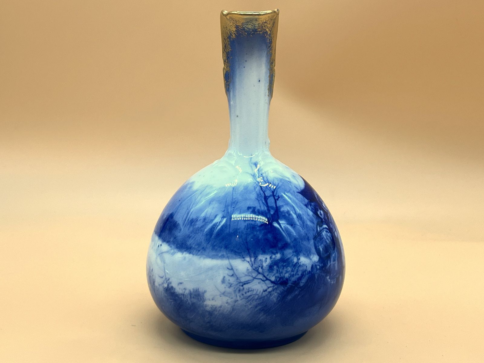 Antique Royal Doulton Pottery Flow Blue Children Design Jug. Height 17cm. 610. C1900. photo vintage