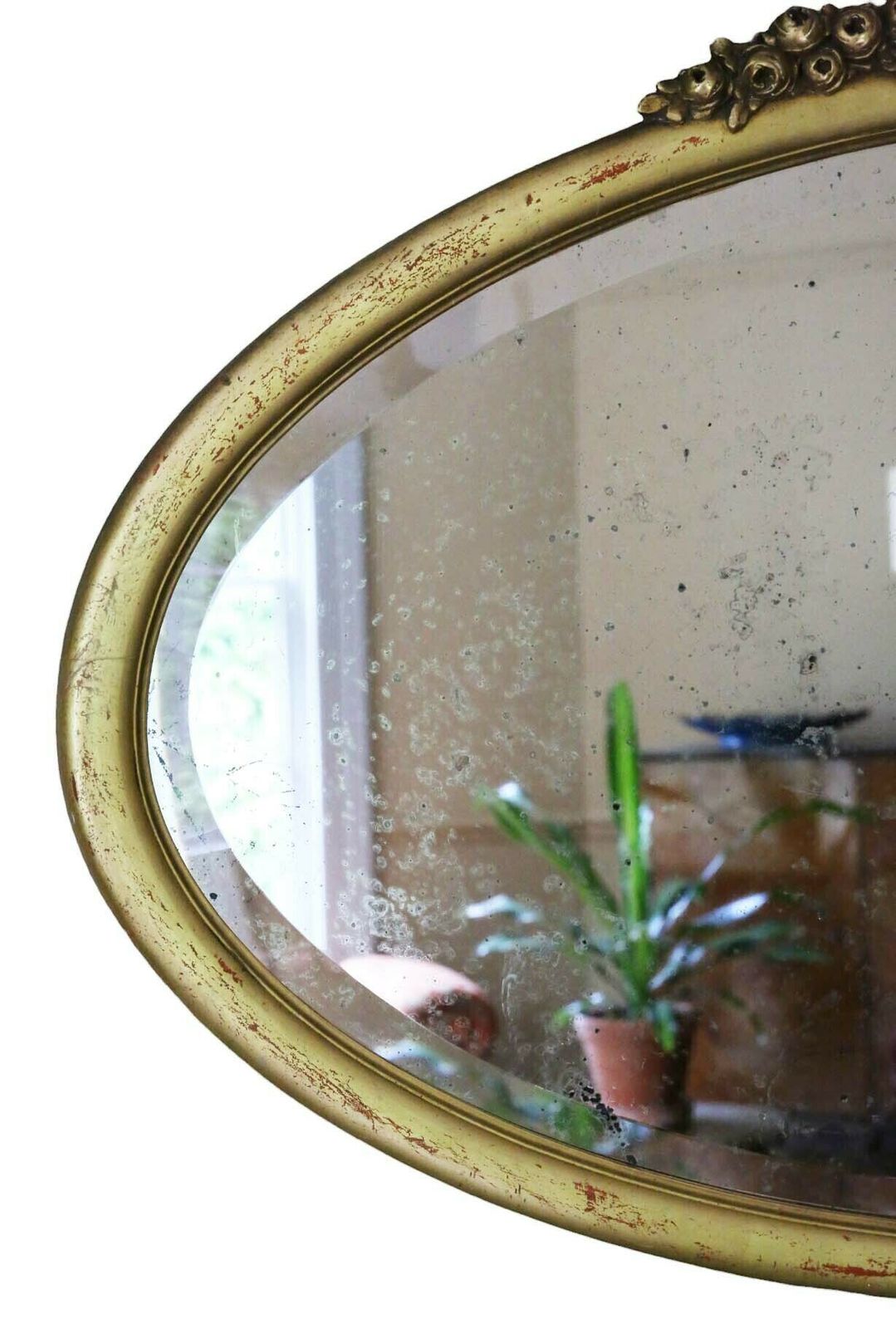 Antique Large Oval Gilt Overmantle Wall Mirror C1900 – High Quality Simple Design photo Home Decor