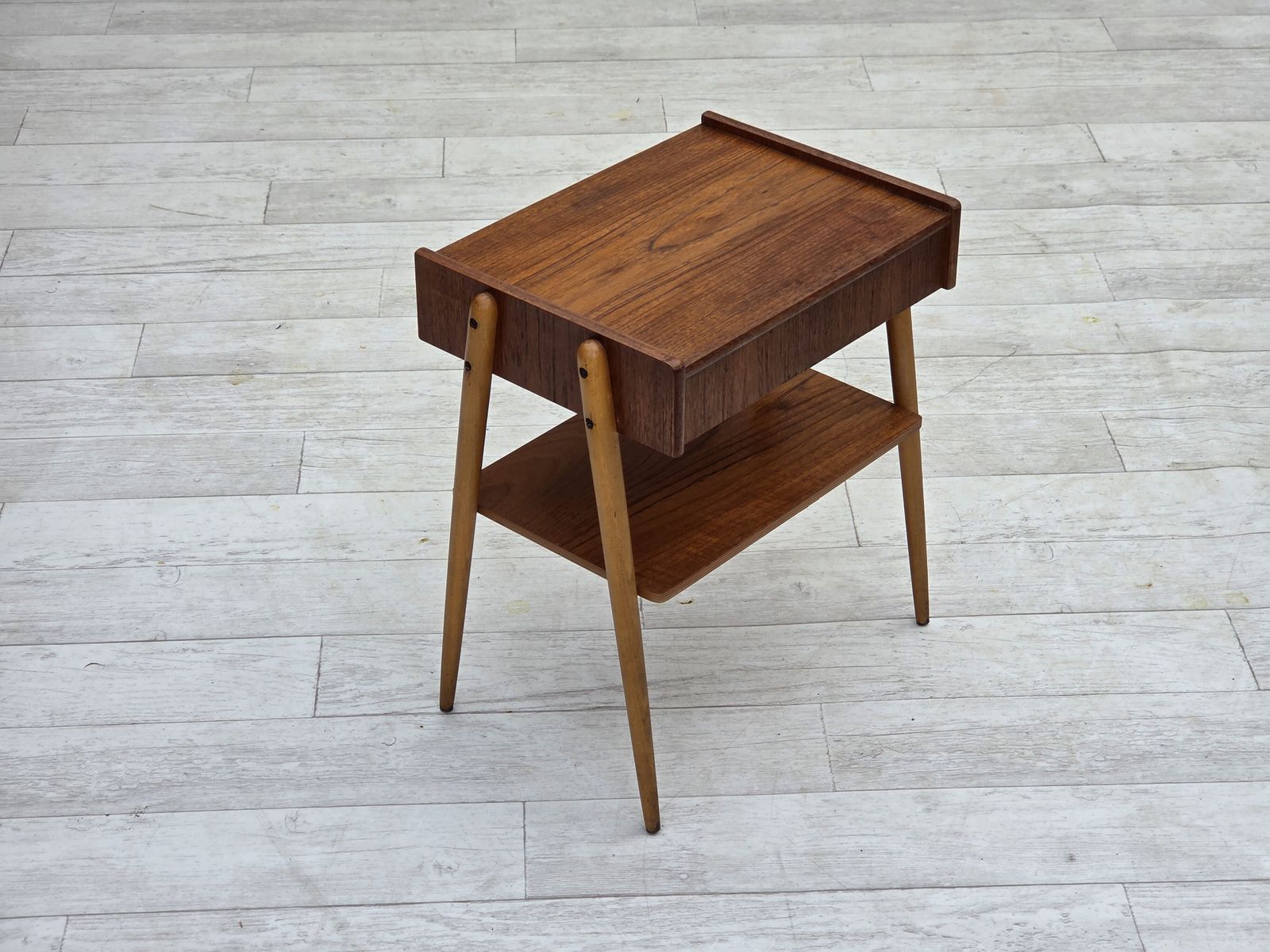 1970s, Swedish Side Table By Ab Carlstrom With Drawer, Teak Wood. photo furniture