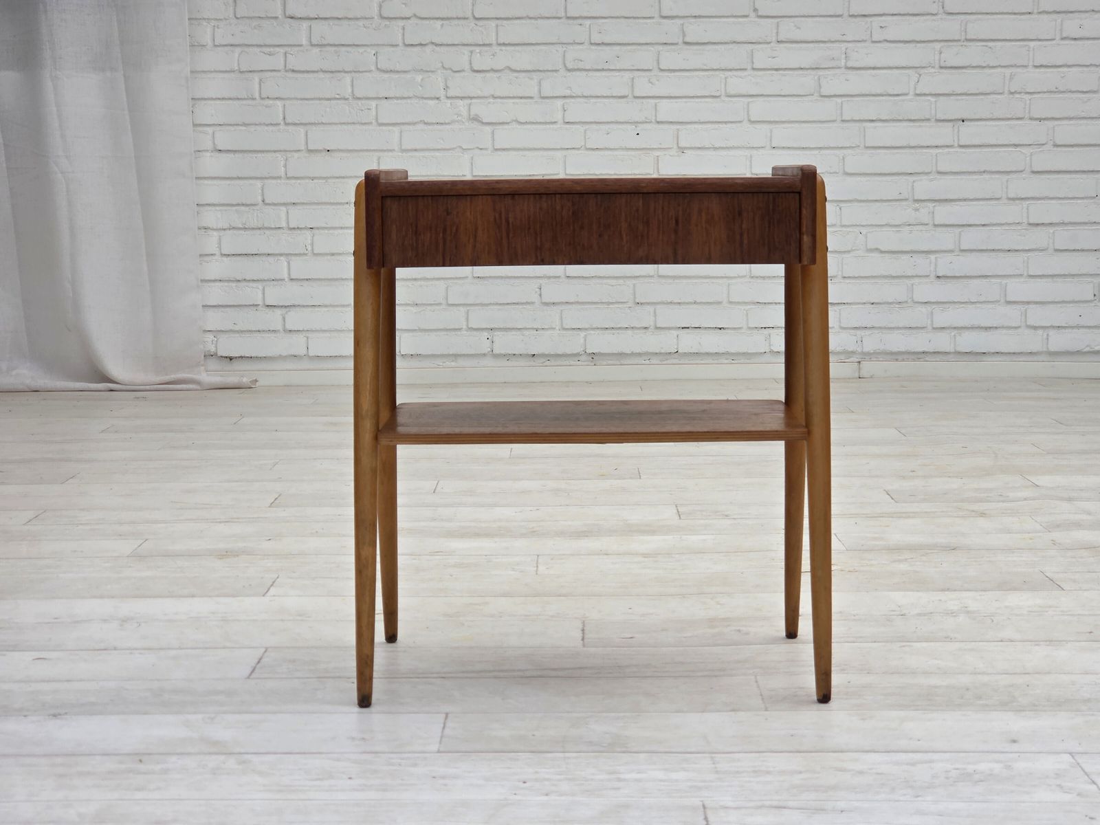 1970s, Swedish Side Table By Ab Carlstrom With Drawer, Teak Wood. photo for sale