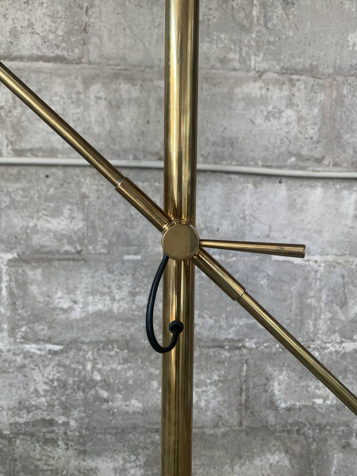 Midcentury Brass And Marble Diablo Floor Lamp, Italy 1960s photo for sale