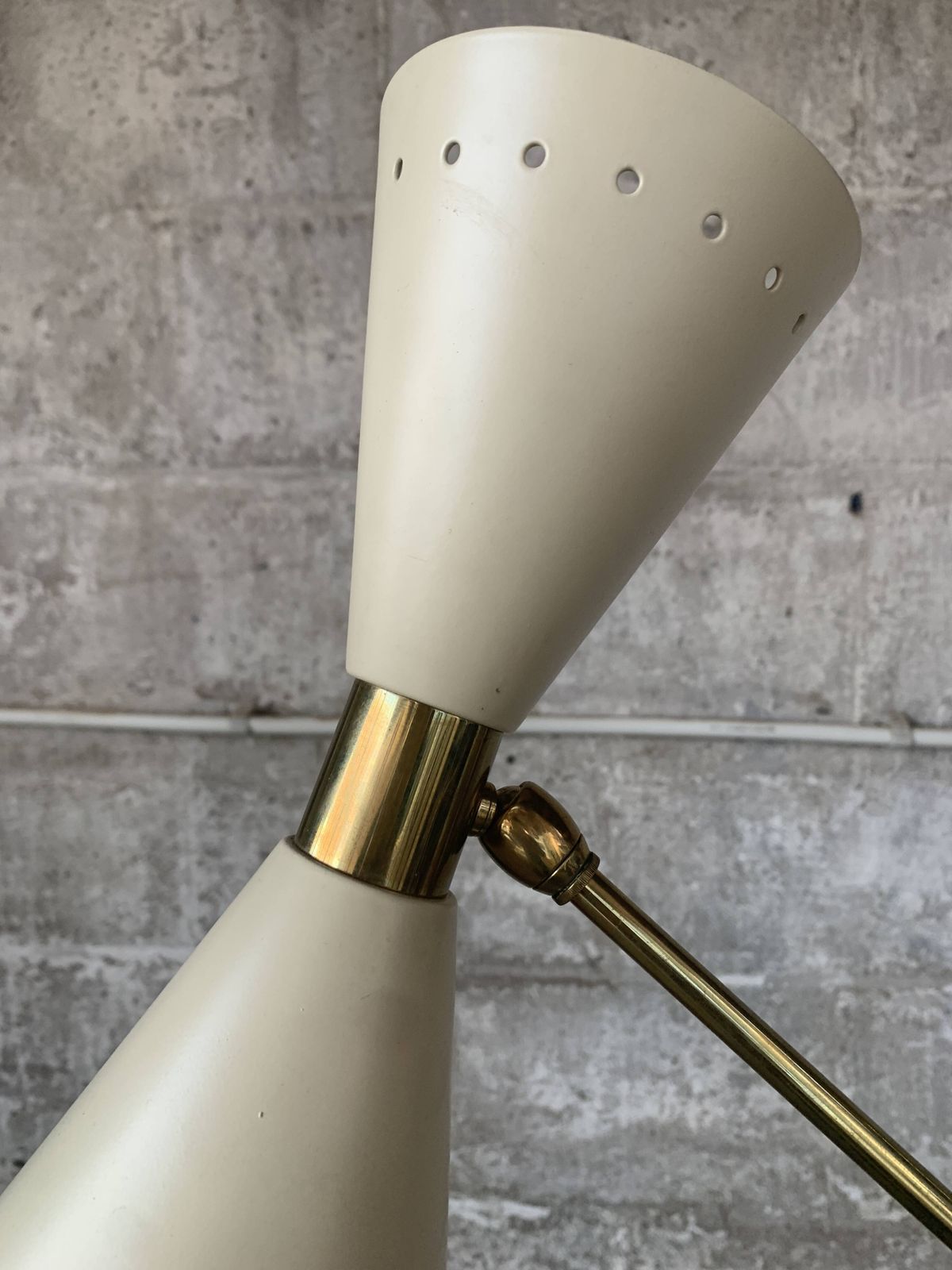 Midcentury Brass And Marble Diablo Floor Lamp, Italy 1960s photo 1981.0
