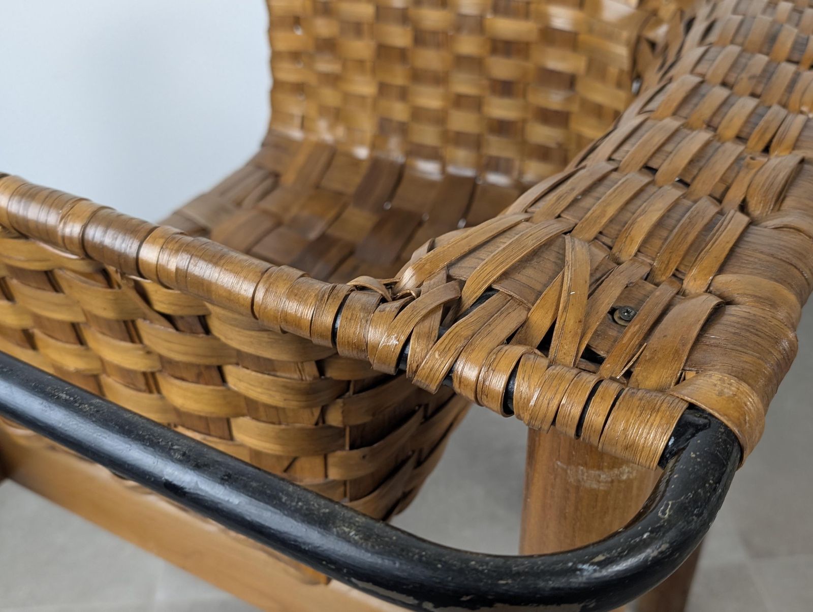 photo furniture Handcrafted Braided Chestnut Chair, National Crafts Award, Spain, 1980s