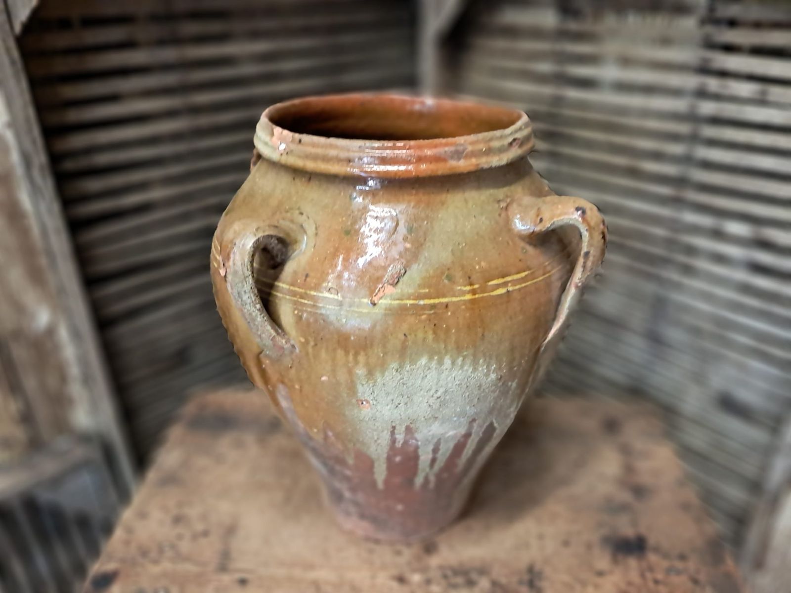 Small Spanish Olive Oil Pot, 19th Century photo vintage