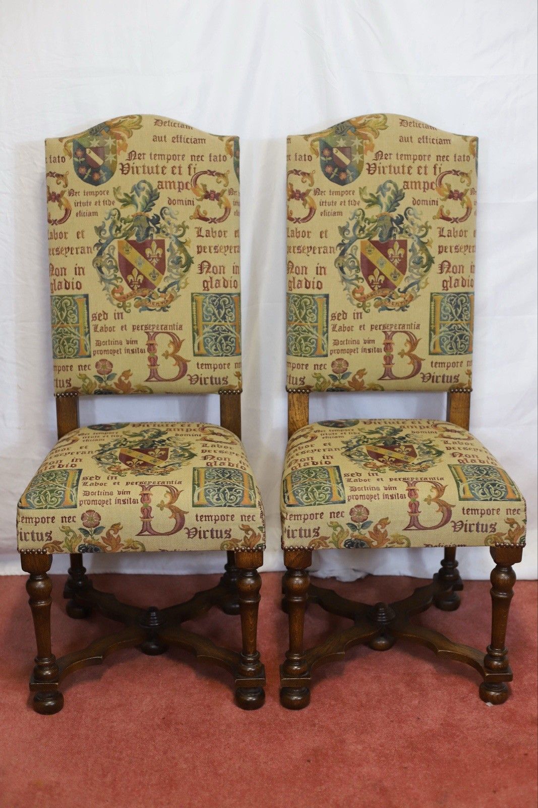 photo buy Taylor&Co Stunning Set Of Eight Oak Upholstered Dining Chairs