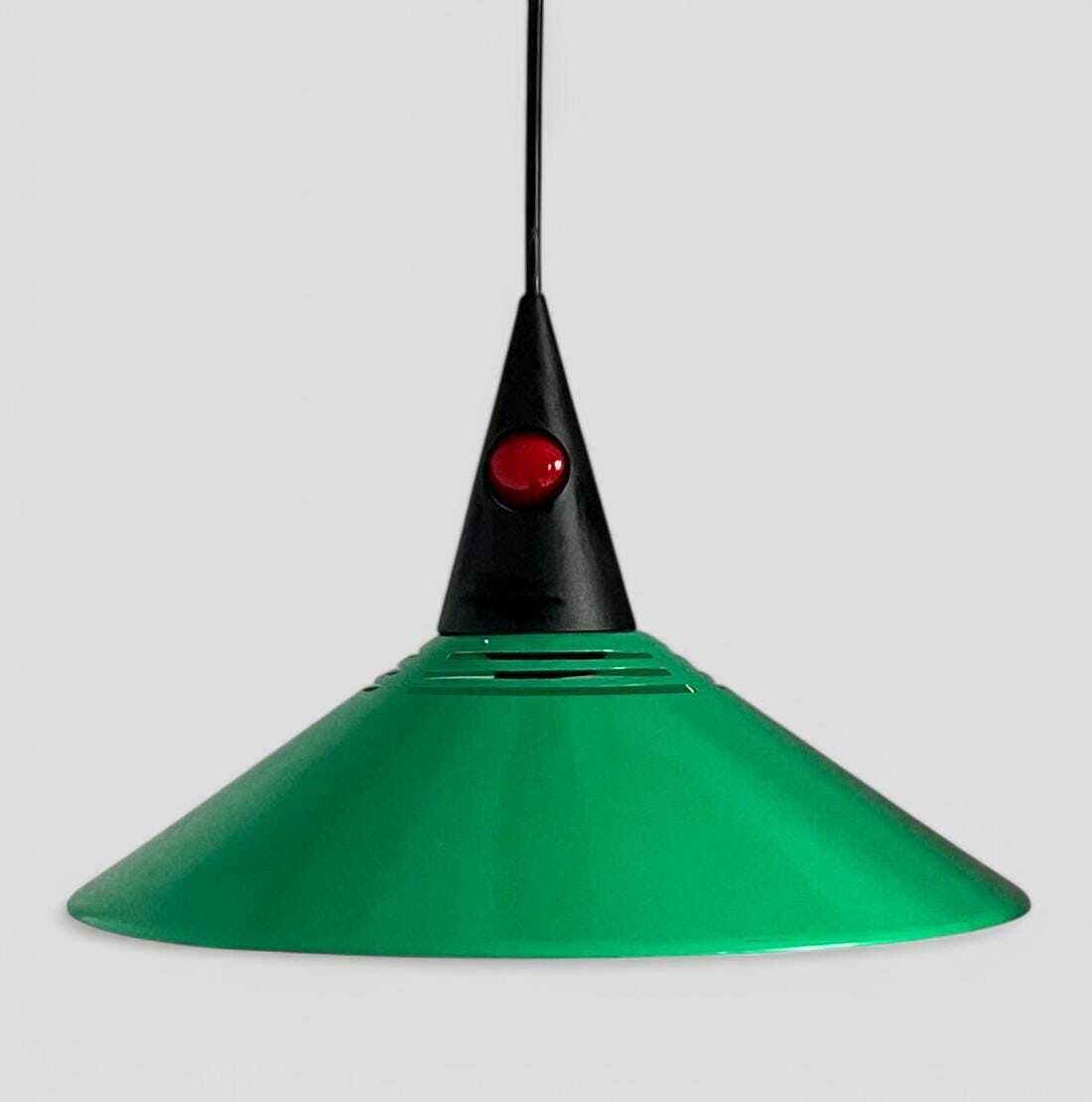 1980s Memphis Style Green And Red Vintage Modernist Pendant Ceiling By Brilliant Leuchten Germany photo furniture
