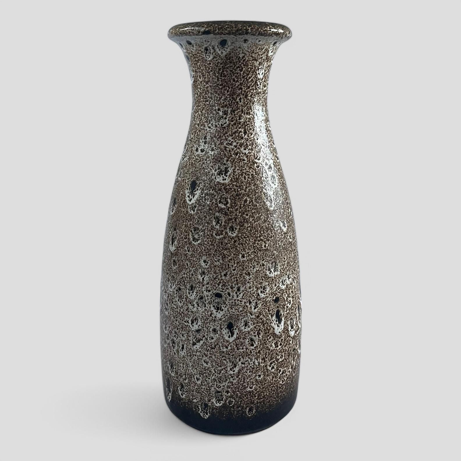 Large Mid Century Scheurich Brown Glazed Ceramic Fat Lava West Germany Pottery Vase photo furniture