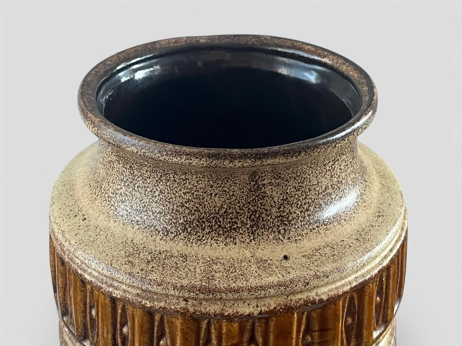 Mid Century Scheurich Brown Glazed Ceramic Fat Lava West Germany Pottery Vase photo 63.0