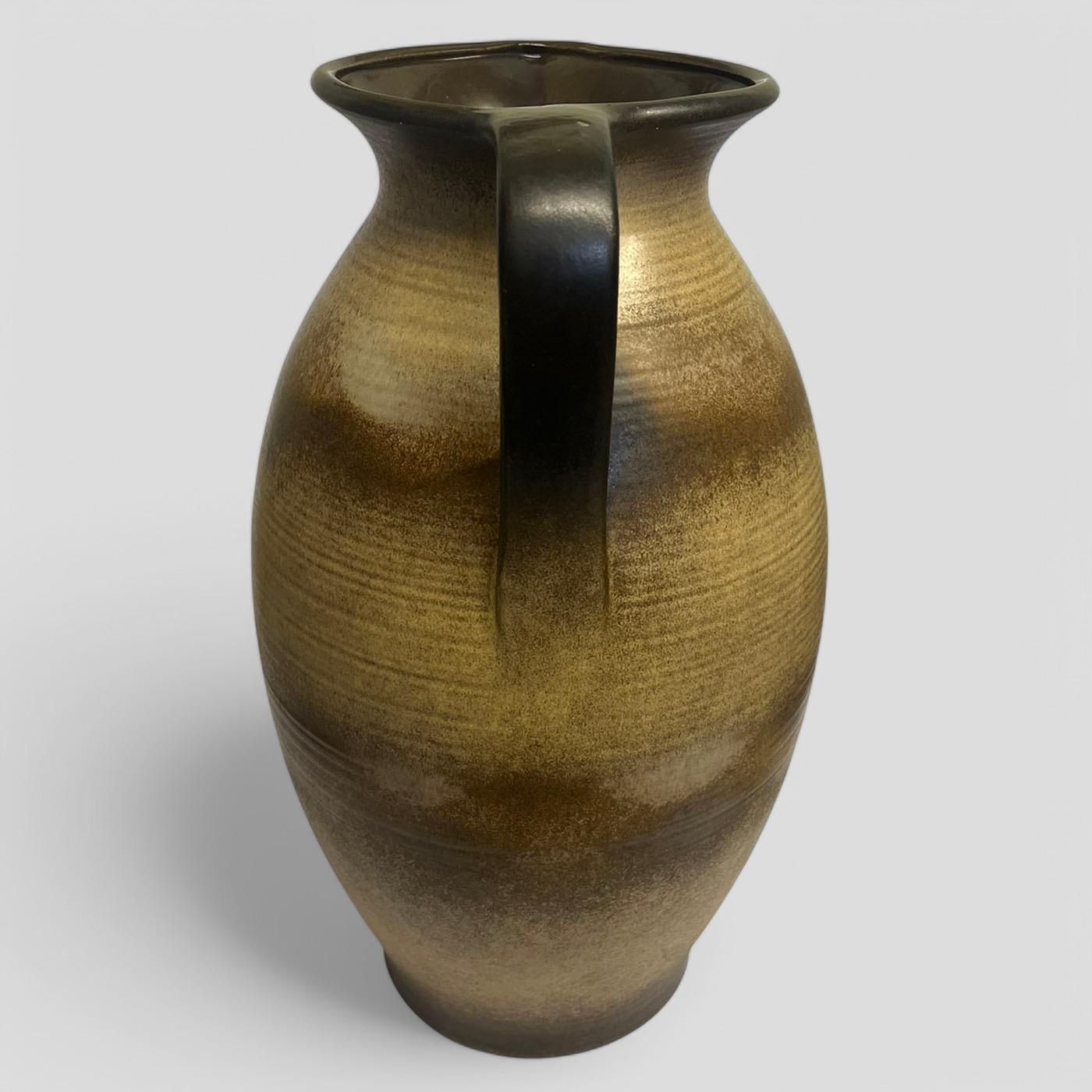Large Mid Century Scheurich Brown Glazed Ceramic Fat Lava West Germany Pottery Vase / Jug 603 42 photo 94.0